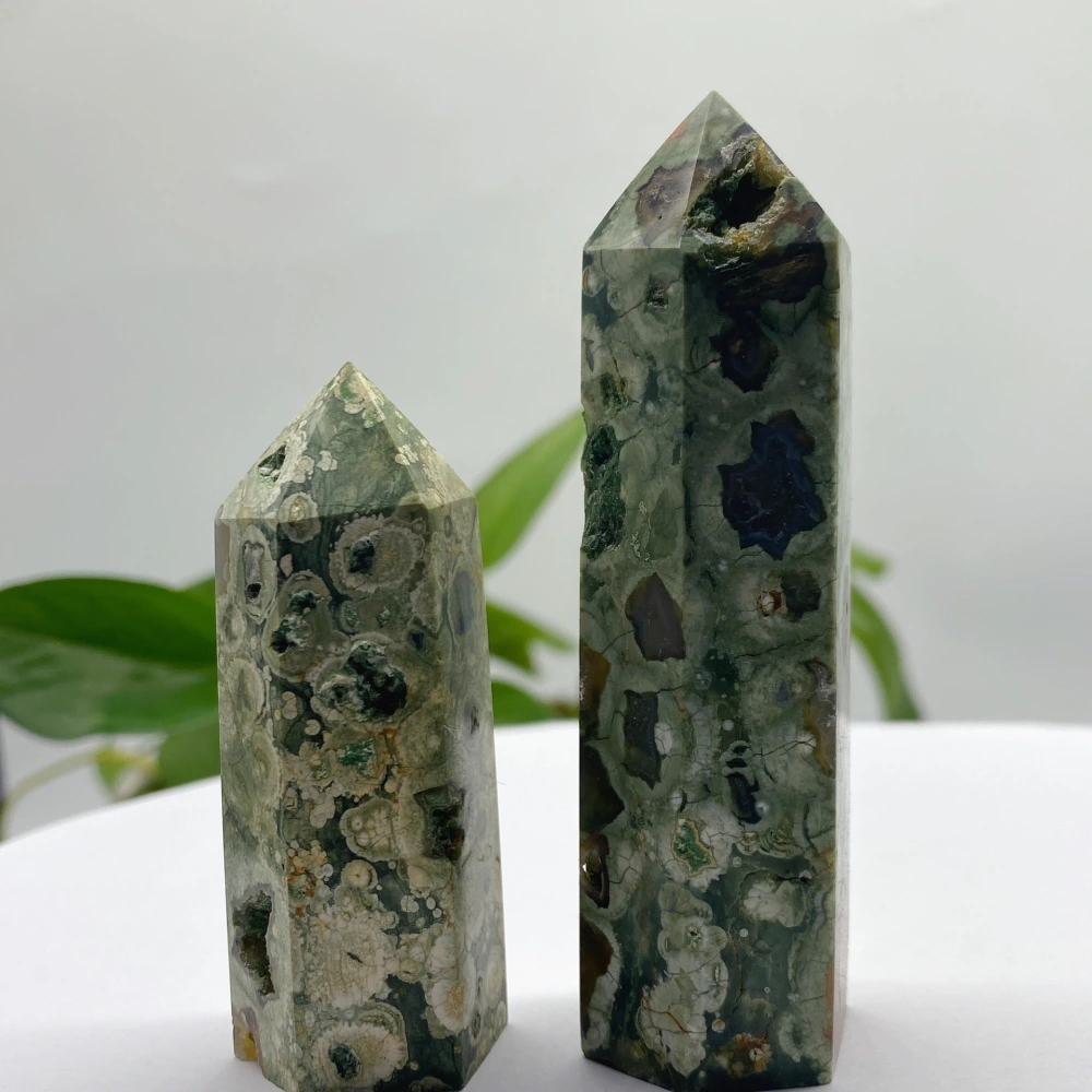 Natural Mineral Stone Finch Small Stone Hexagonal Column Pendant