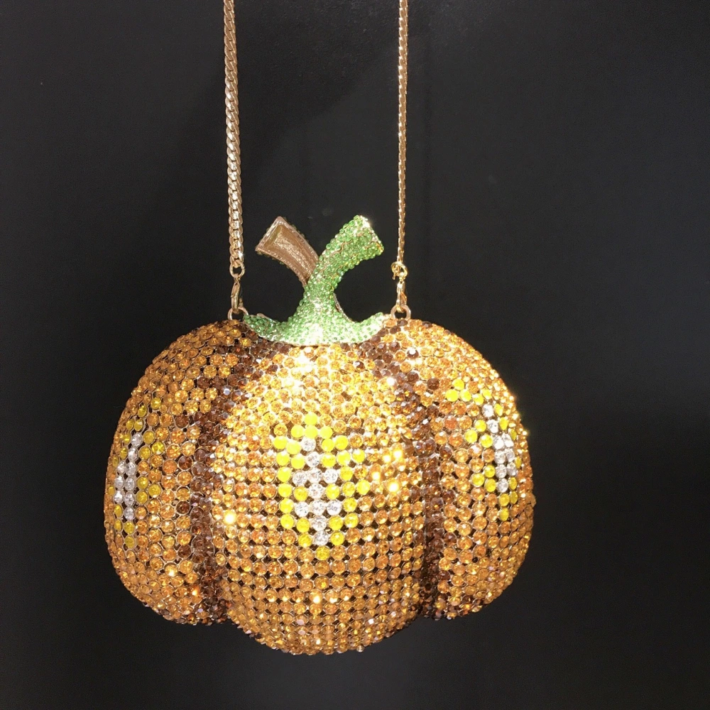 Women's New Pumpkin Diamond Handbag