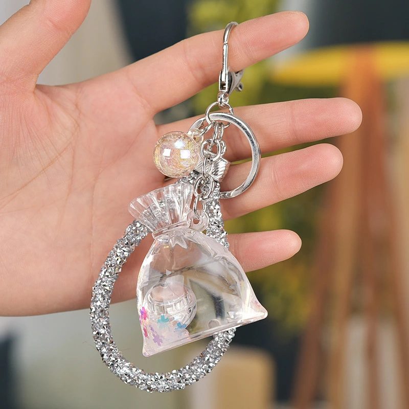 Acrylic With Light Into The Oil Money Bag Drill Rope Keychain