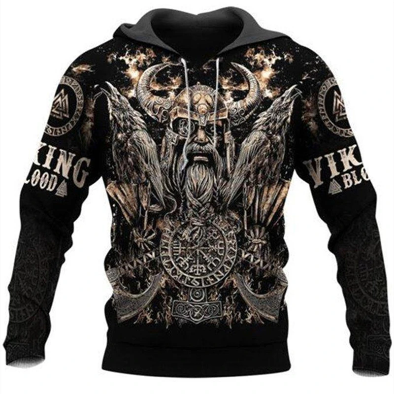 Fashion Street Trend Men's Viking Mythology Sweatshirt