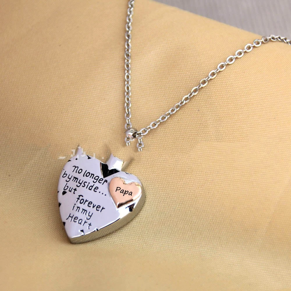 Memorial Relatives Pet Ashes Necklace Heart-shaped Cremains Pendant