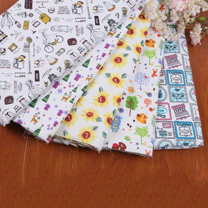 Cartoon Printed Cotton And Linen Fabric