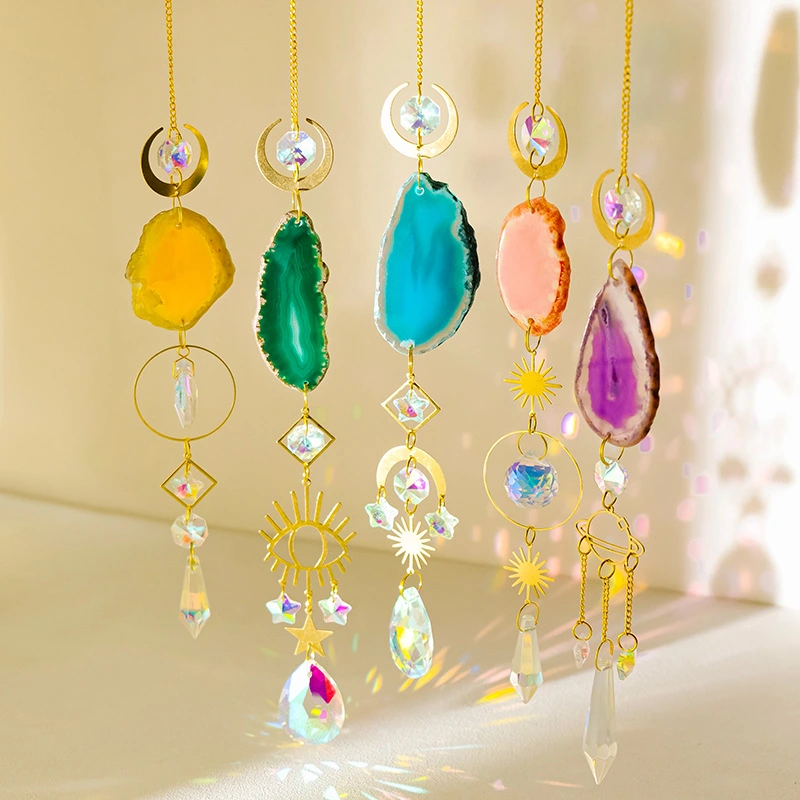 Natural Crystal Agate Piece Sun Catcher