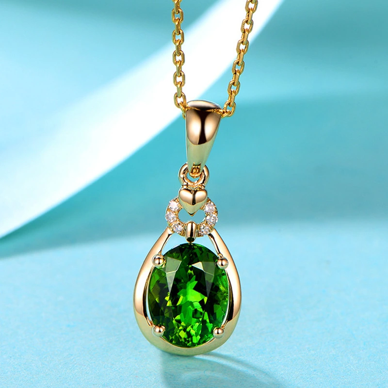 Temperament Emerald Tourmaline Pendant For Women