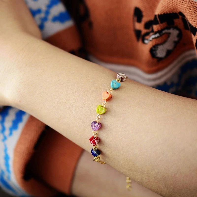 Natural Colorful Emperor Stone Love Bracelet