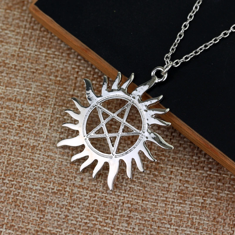 Male Pendant Pentagram Sun Necklace