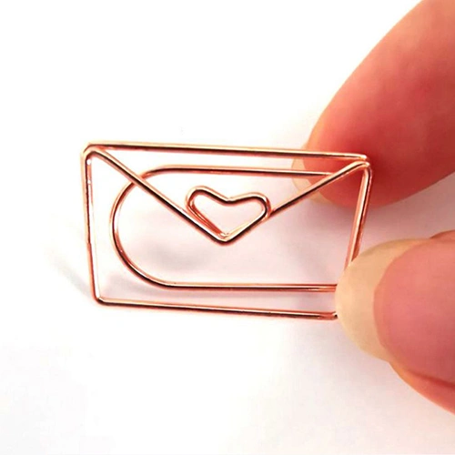 Lettering Metal Plated Rose Gold Paper Clip