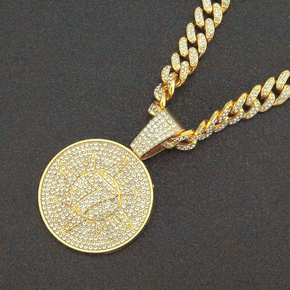 Diamond Digital Round Pendant Necklace