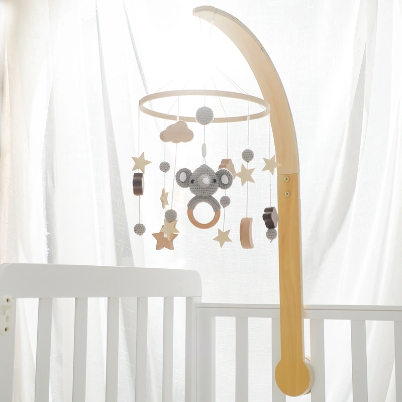 Crib Curved Bed Bell Bracket With White Birds