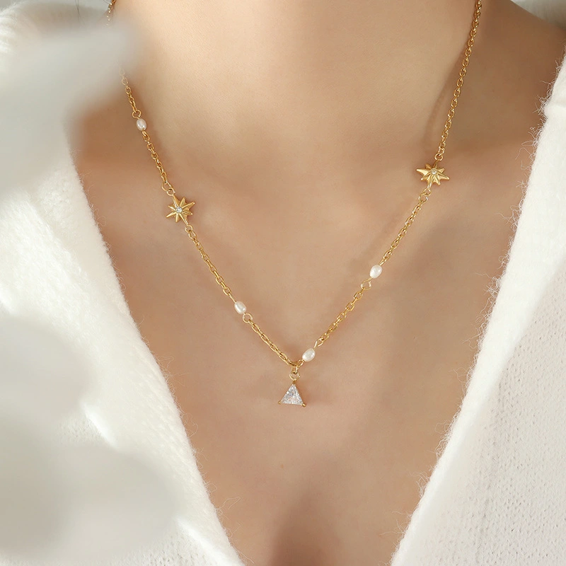 Women's Geometric Star Triangle Necklace