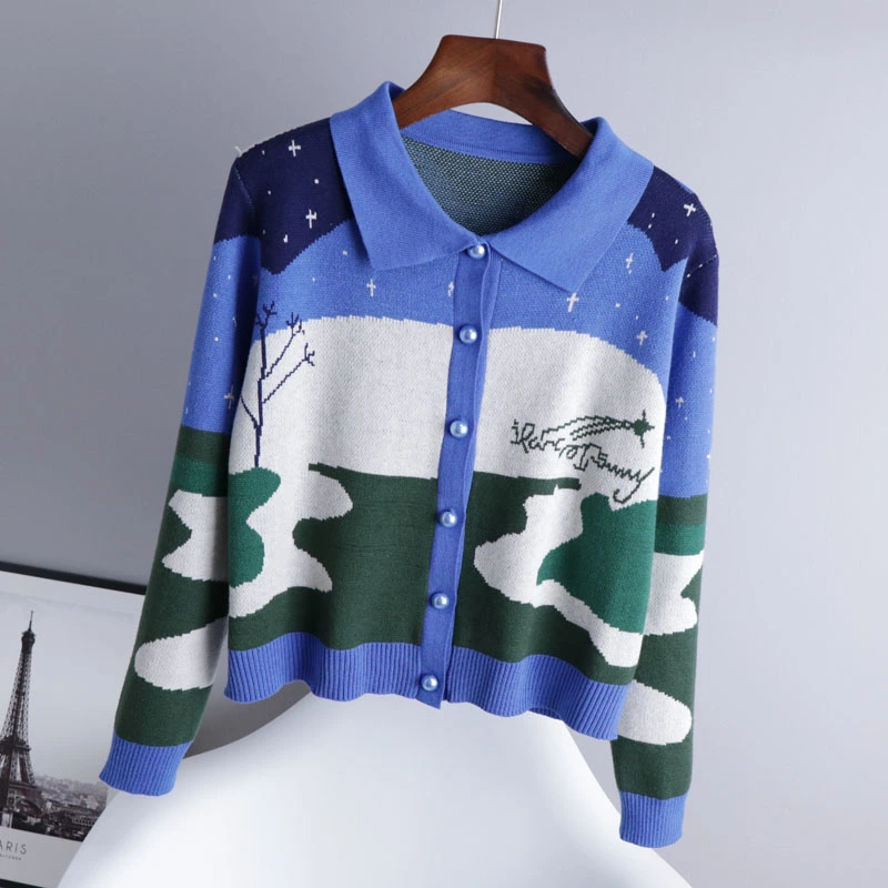 Clash Color Turtleneck Sweater Retro Korean Short