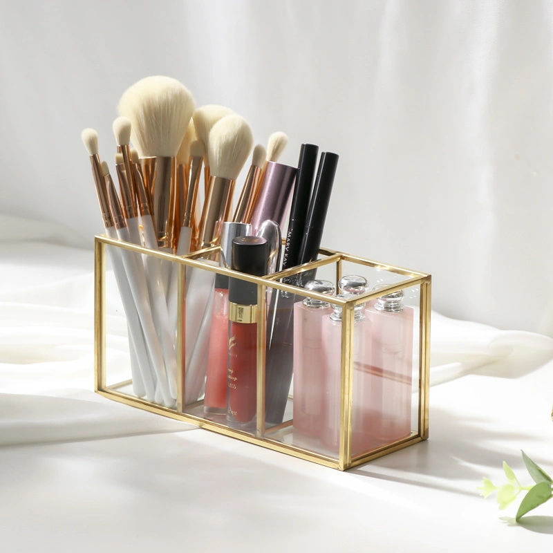 Brass Glass Cosmetic Storage Box