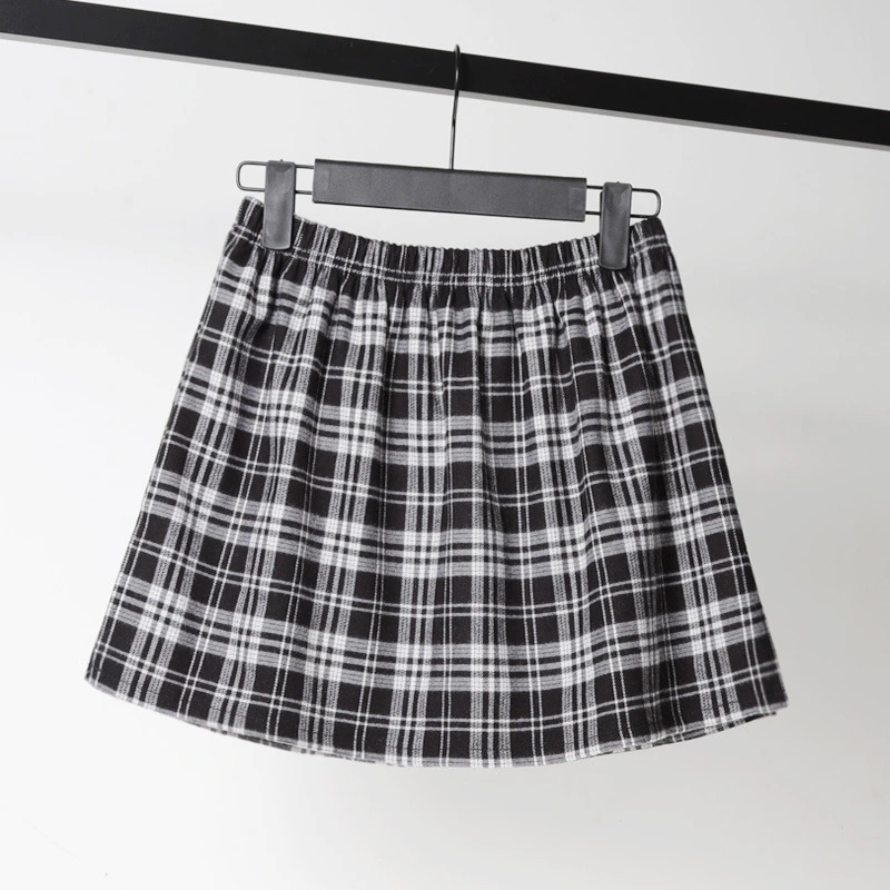 Plaid Fart Curtain Fake Hem Sweater Base Skirt Inner Wear