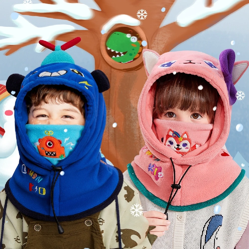 Children's Ski Face Shield Fleece Grip Windproof And Warm