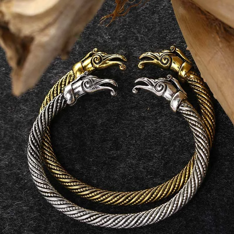 Animal Head Vintage Steel Wire Twisted Adjustable Bracelet