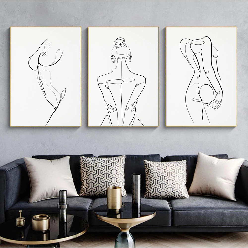 Single-line Decorative Painting Of Female Body