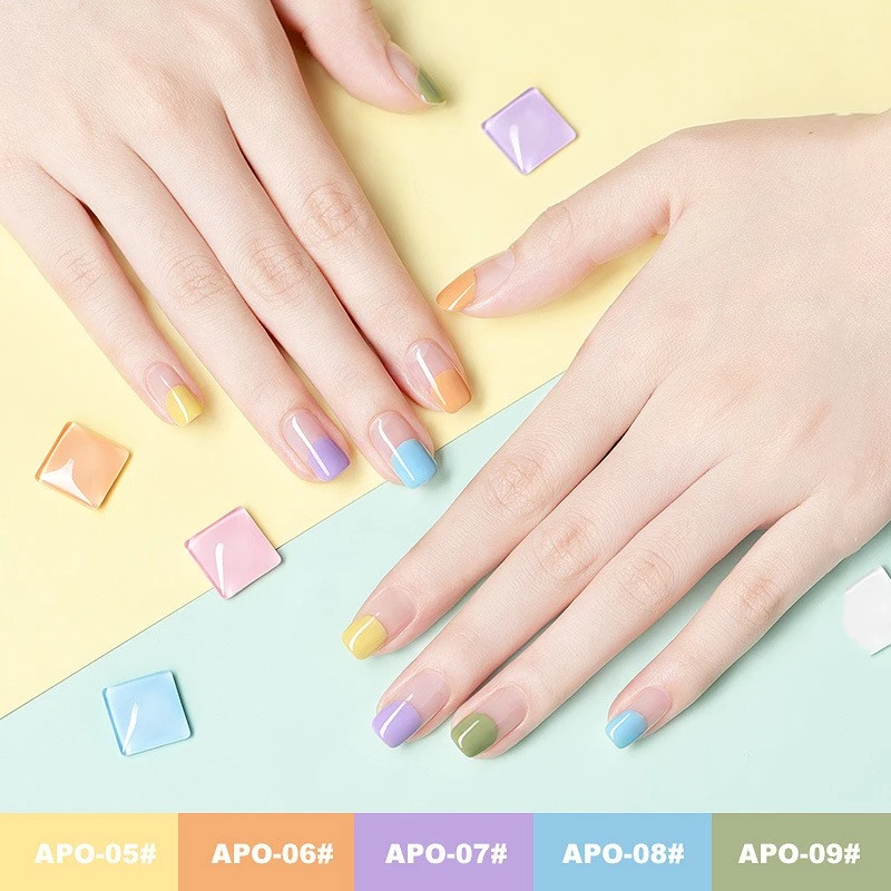 Jelly Ice Through Rainbow Puff Nail Oil Gel