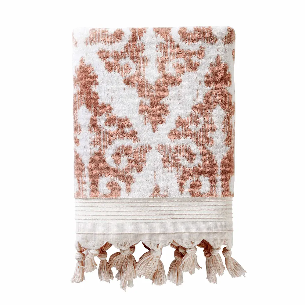 SKL Home Mirage Fringe 100% Turkish Cotton Bath Towel, Blush