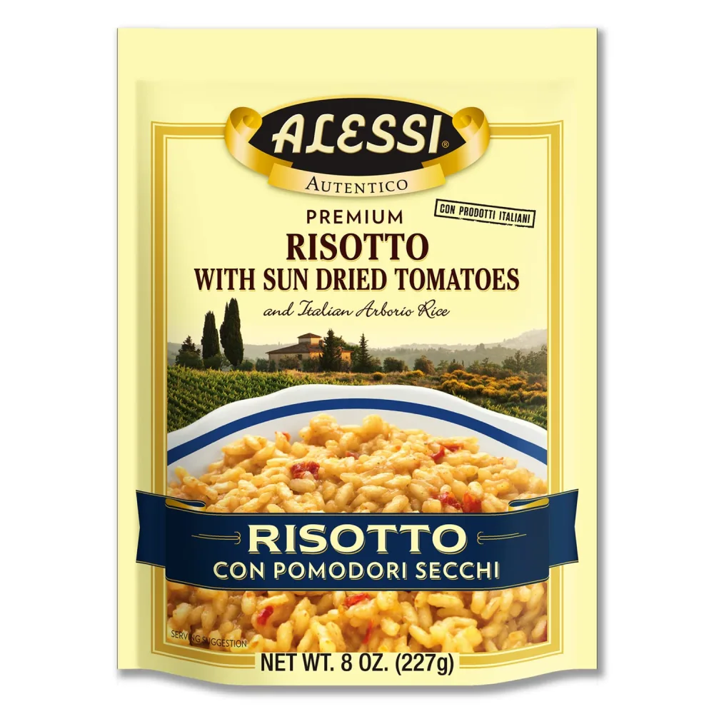 Alessi Autentico, Premium Seasoned Risotto, Italian Arborio Rice, Easy to Prepare, 8oz (Sun Dried Tomato, Pack of 6)