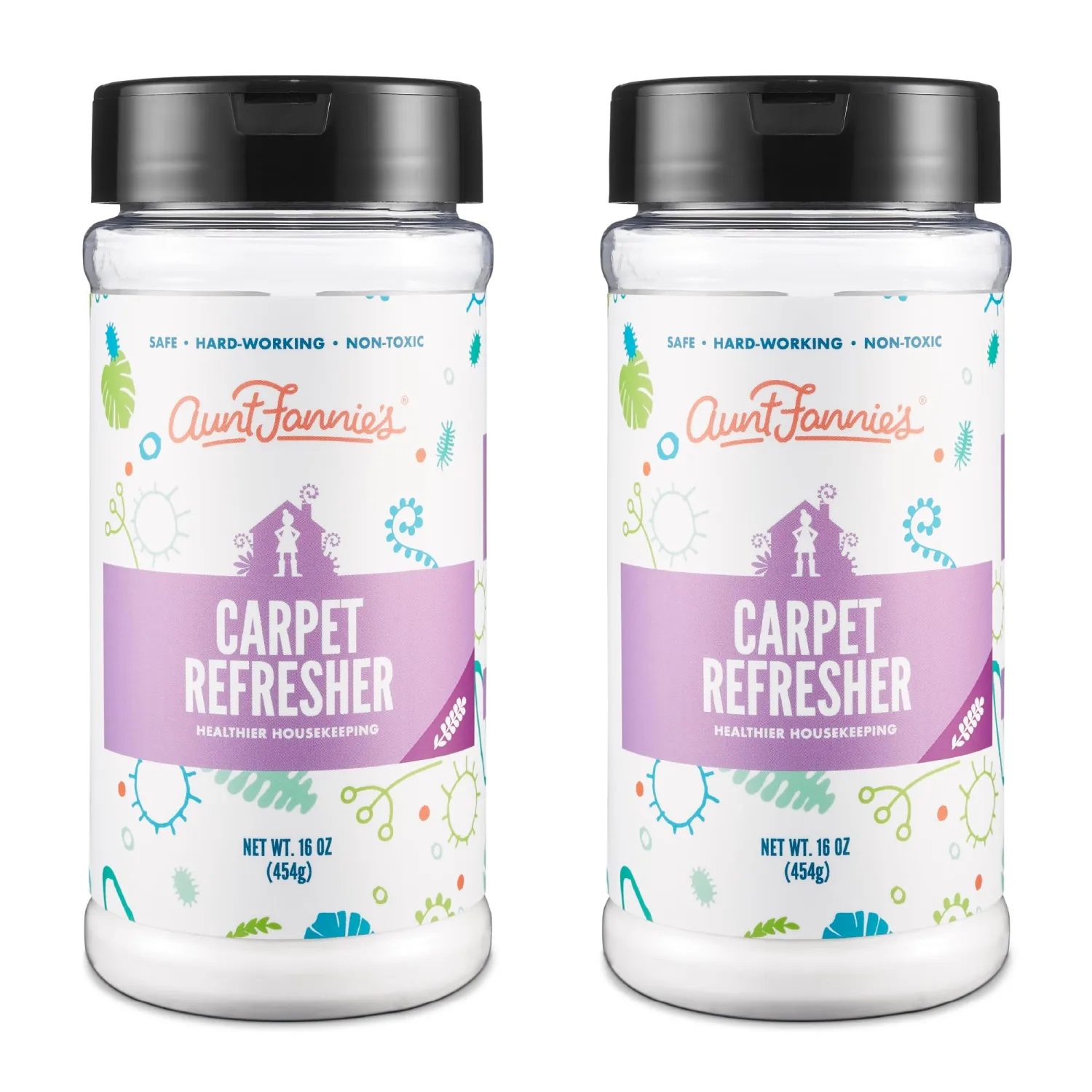 Aunt Fannie's Carpet Refresher, Odor Neutralizer & Deodorizer for Homes with Children, Pets, and other Odor Causes, Lavender Scent, 16 Ounce Powder (Pack of 2)