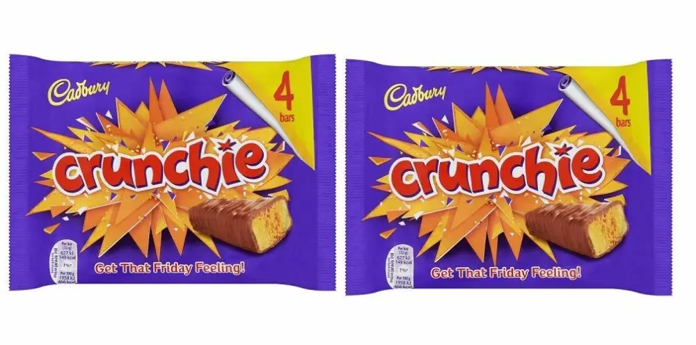 Original Cadbury Crunchie Chocolate Bar Pack Cadbury Crunchie Candy Imported From The UK England The Best Of British Honey Comb Coated In Chocolate Crunchie Bar (2-Pack)