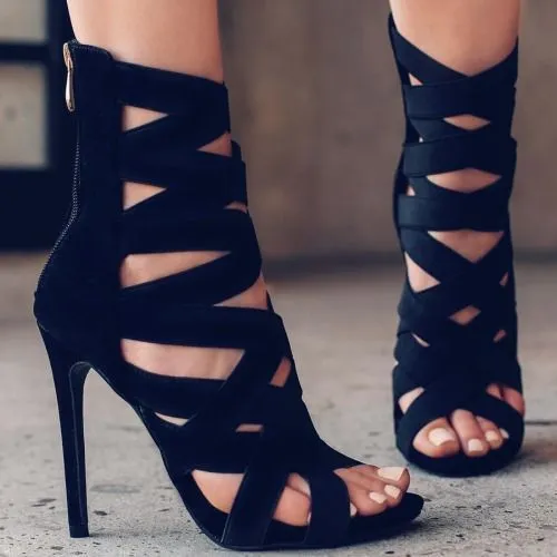 New hollow high heel sandals