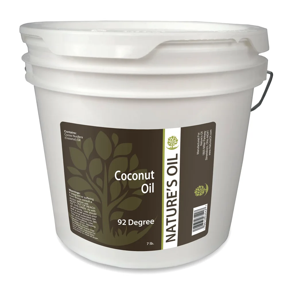 Nature's Oil Coconut 92 Degree, Naturally Refined, 7lbs (1 Gallon)