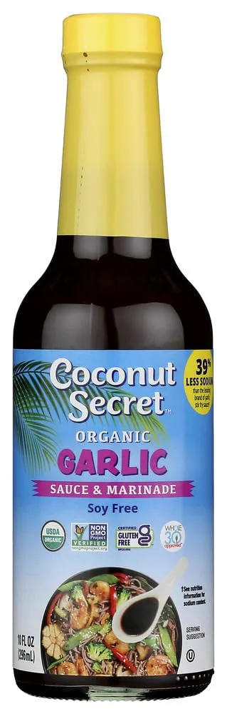 Coconut Secret Coconut Aminos Garlic Sauce (2 Pack) - 10 fl oz