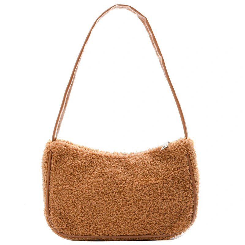 Lambs wool one shoulder underarm bag