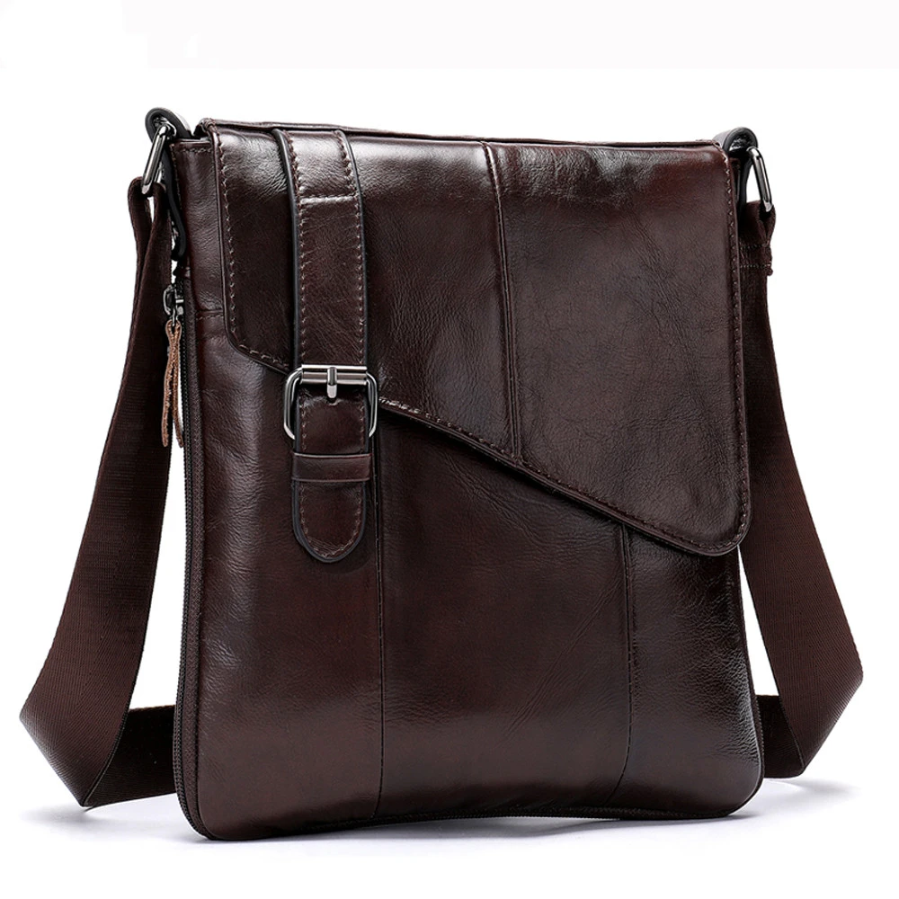 Head layer cowhide shoulder bag