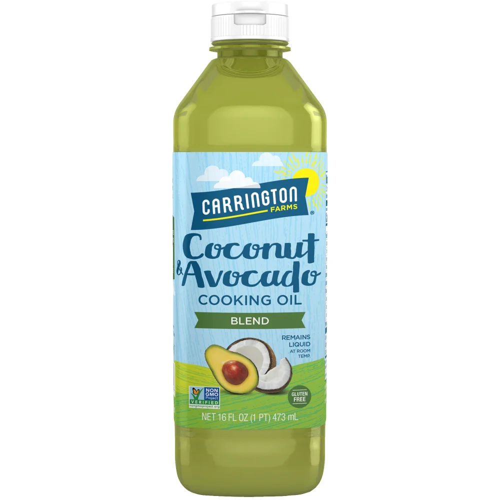 Carrington Farms gluten free, hexane free, NON-GMO, free of hydrogenated and trans fats in a BPA free bottle, liquid coconut and avocado cooking oil, 16 Fl Oz