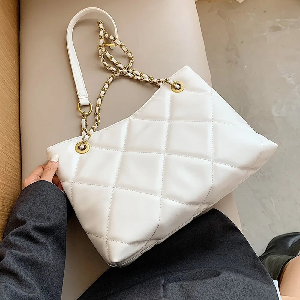 Oversized Shoulder Chain Bag Synthetic Leather Handbag