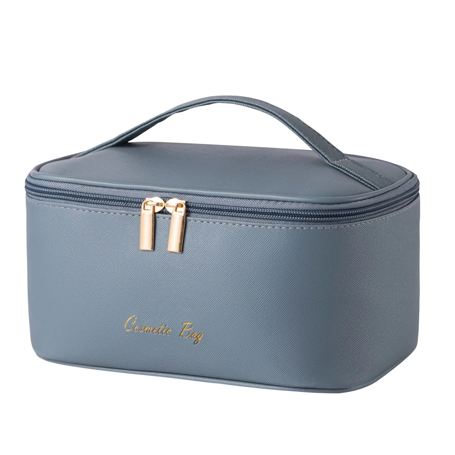KITENROM Preppy Makeup Bag Small Cosmetic Bags for Women Little Pouch Toiletry Organizer Cute(Haze Blue)