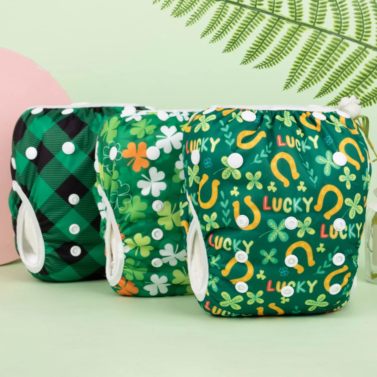 ALVABABY Cloth Swim Diaper 3pcs Baby/Toddler/Infant Snap Reusable Adjustable Swimming Diaper Baby Shower Gifts Baby Boy and Girl 3SWY31