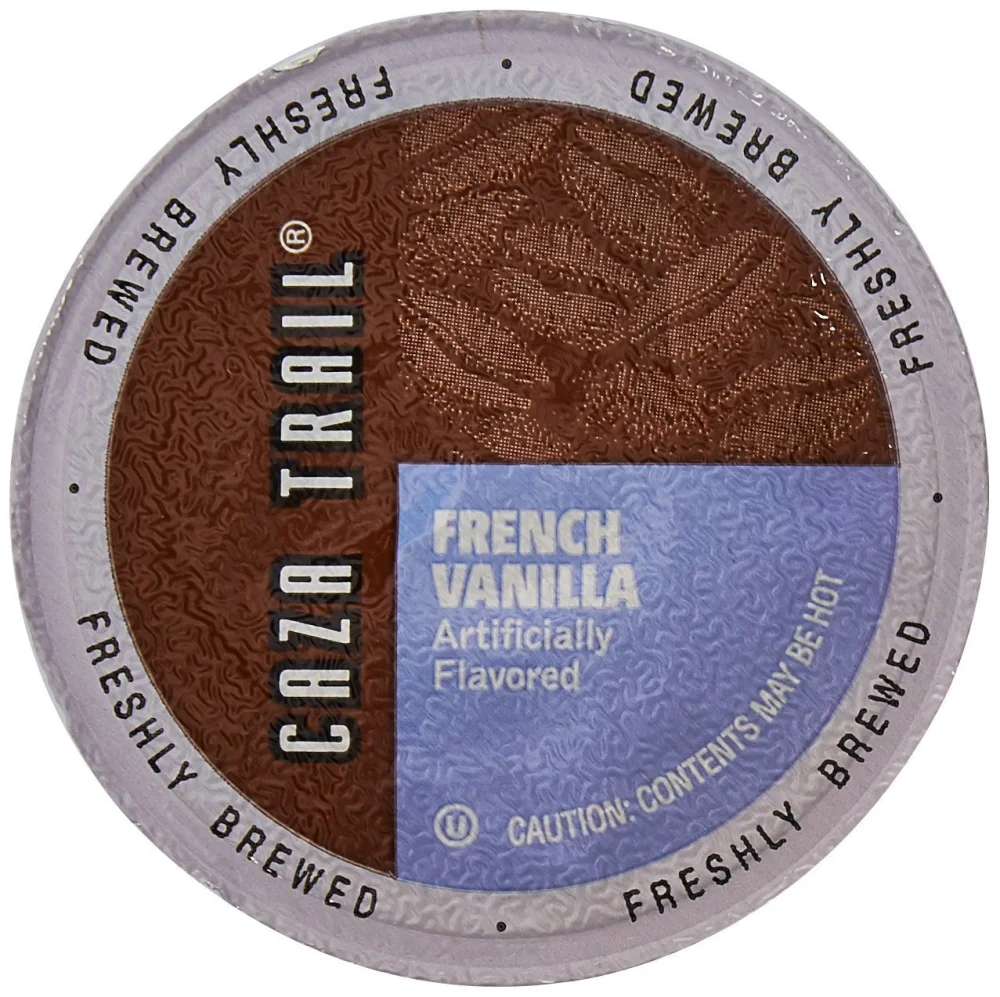 Caza Trail Coffee Pods, French Vanilla Blend, Single Serve (Pack of 100) (Packaging May Vary)