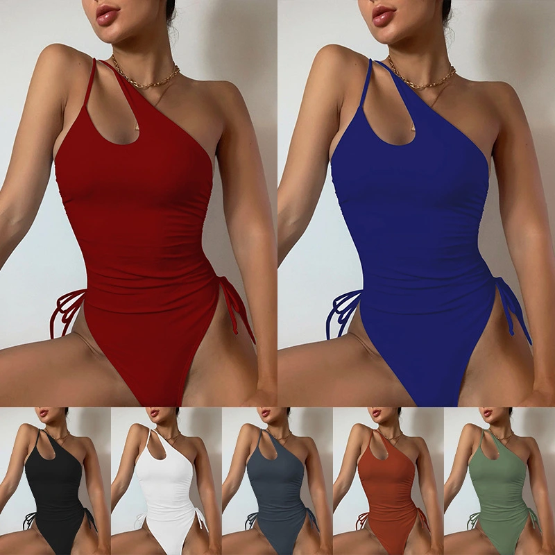 New European And American Sexy One-shoulder Swimsuit