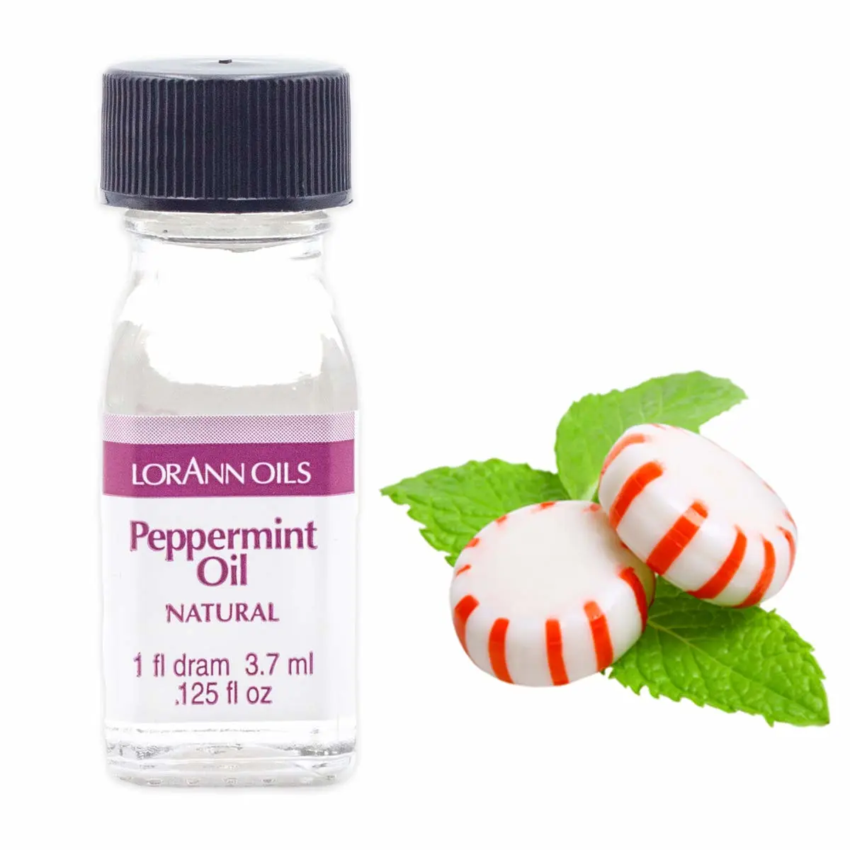 LorAnn Peppermint Oil SS Natural Flavor, 1 dram bottle (.0125 fl oz - 3.7ml - 1 teaspoon)