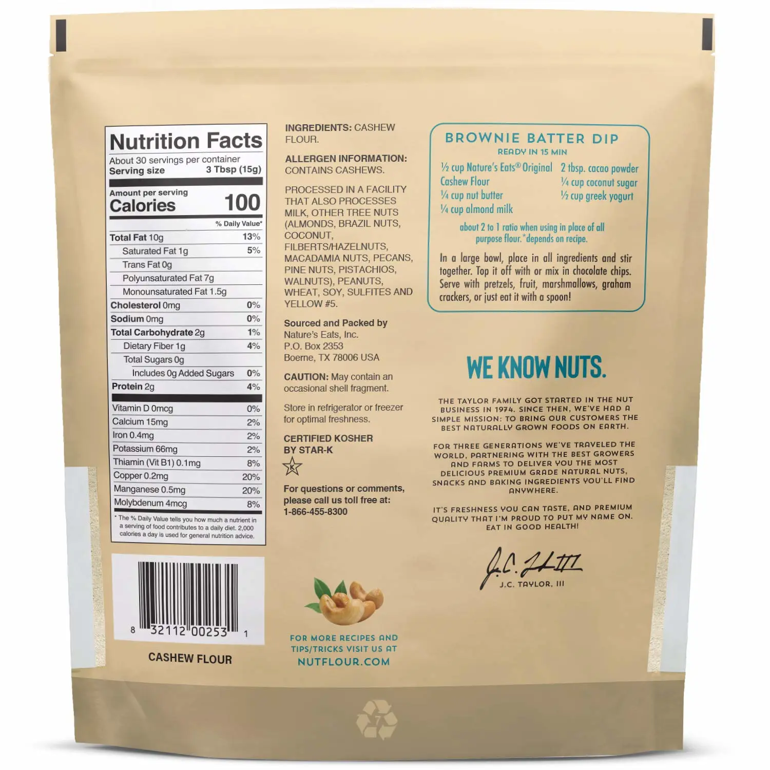 Nature's Eats Cashew Flour Finely Ground, 16 Oz