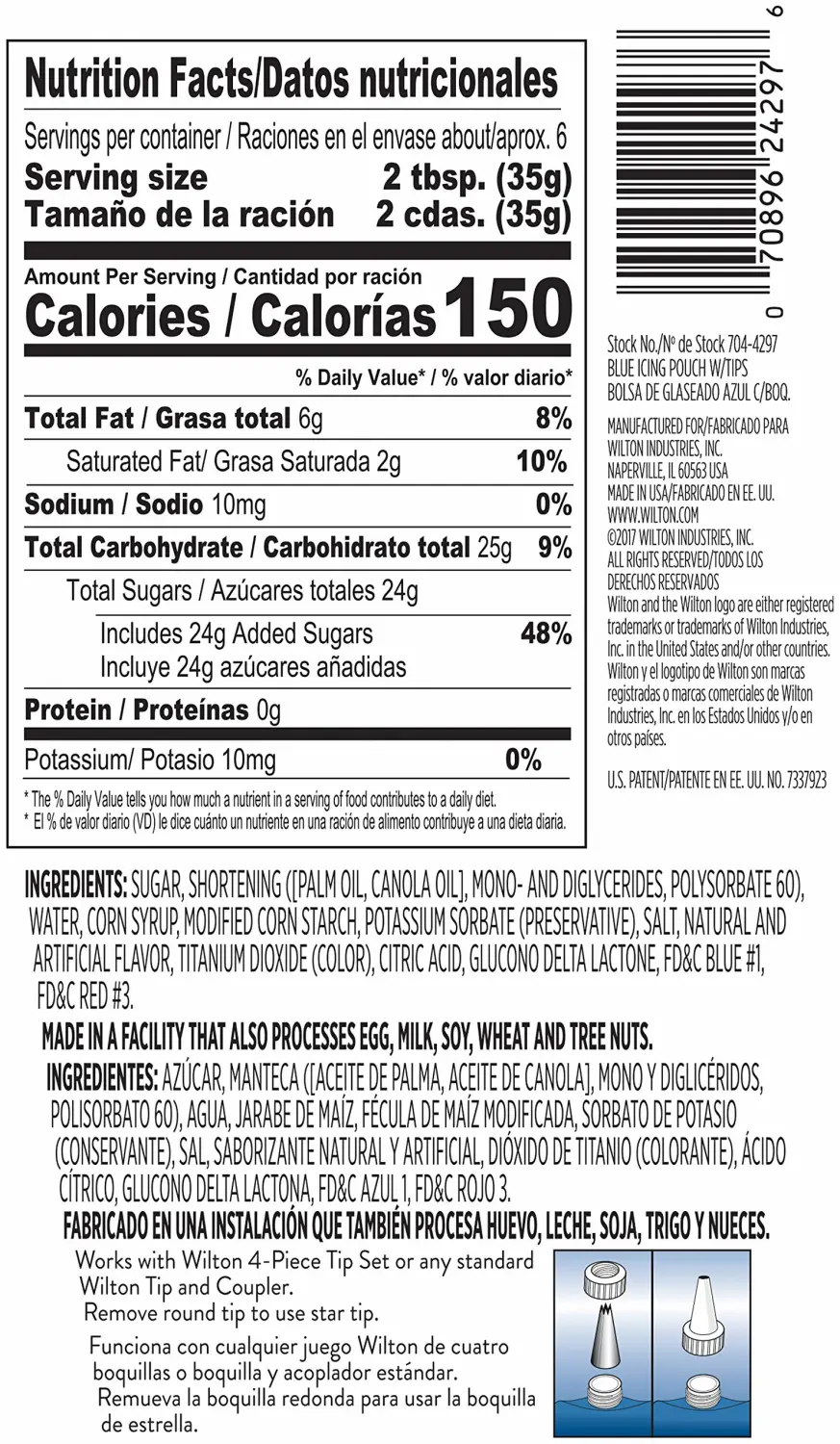 Food Items ICING POUCH W/TIPS BLUE, One Size,704-4297