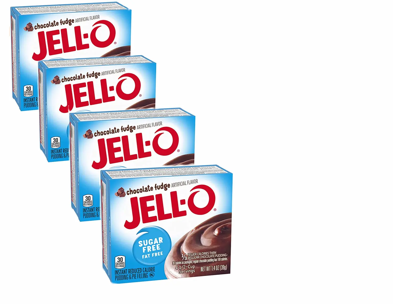 Jell-O Chocolate Fudge Instant Pudding Sugar Free (4-Pack)