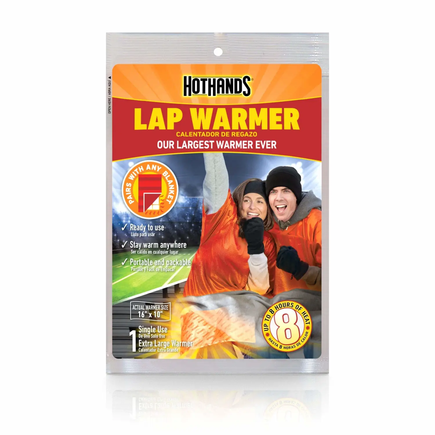 HotHands Lap Warmer, Largest Warmer 16" X 10" Body & Hand Super Warmers - Long Lasting Safe Natural Odorless Air Activated Warmers - Up to 18 Hours of Heat - 3 Individual Warmers