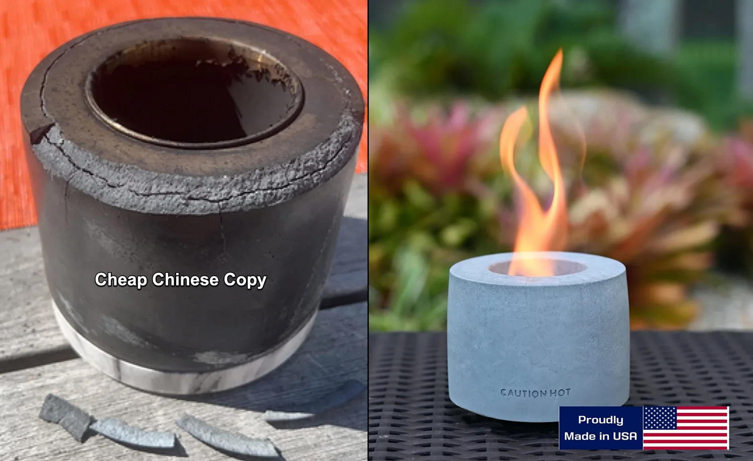 colsen Tabletop Ethanol Fireplace Indoor Outdoor Fire Pit Portable Fire Concrete Bowl Pot Fireplace