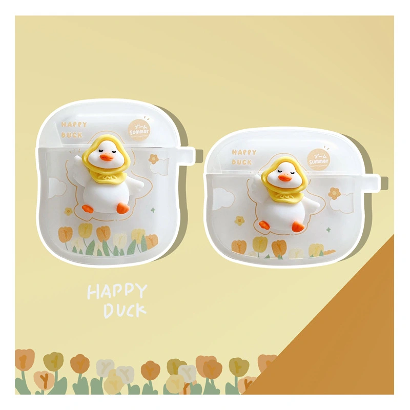 Yellow Tulip Three-dimensional Duck Headphone Case