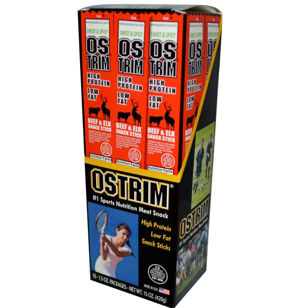 Ostrim Beef/Elk Snack Stick, Sweet and Spicy, 1.5 Ounce (Pack of 10)