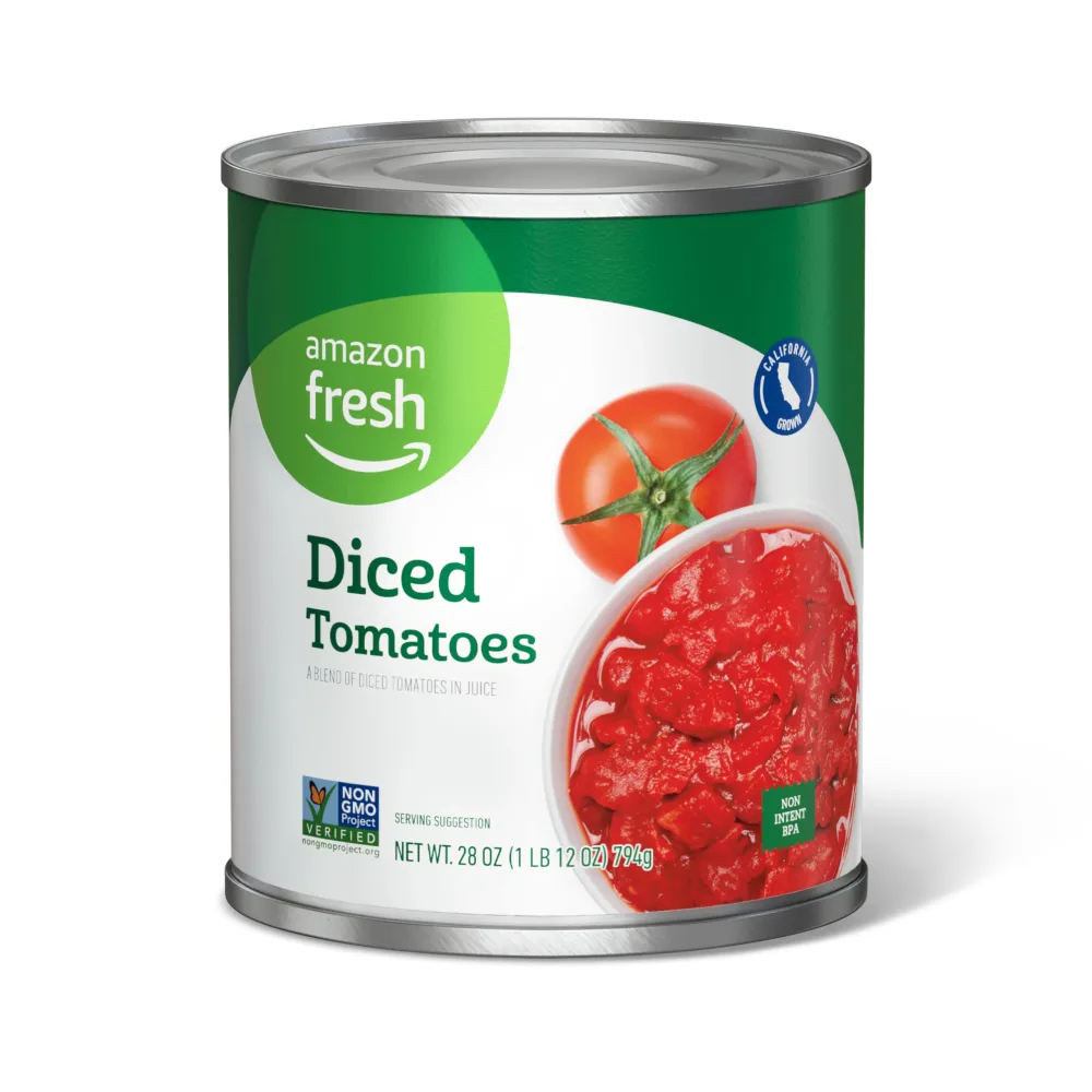 Zinc Fresh, Diced Canned Tomatoes in Tomato Juice, 28 Oz (Previously Happy Belly, Packaging May Vary)