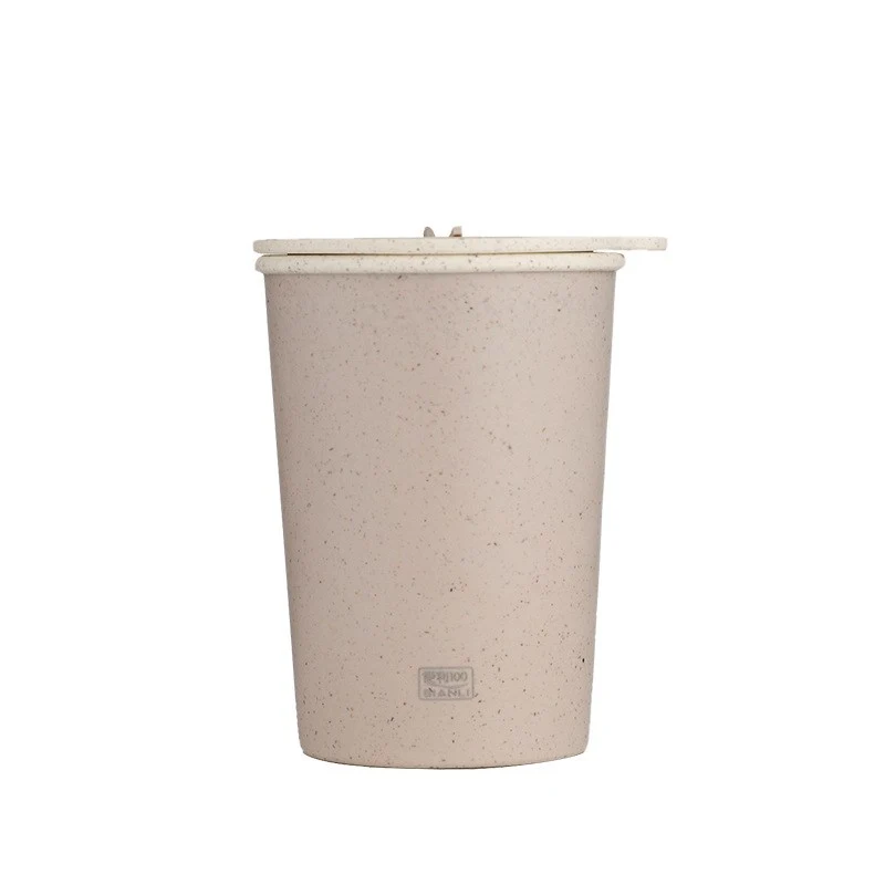 Convenient 100 Double Layer Coffee Wheat Straw Plastic Cup