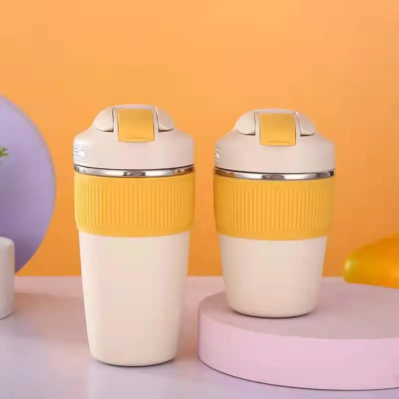 316 Stainless Steel High Borosilicate Double Straw Cup