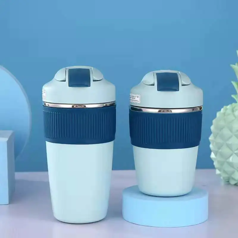 316 Stainless Steel High Borosilicate Double Straw Cup
