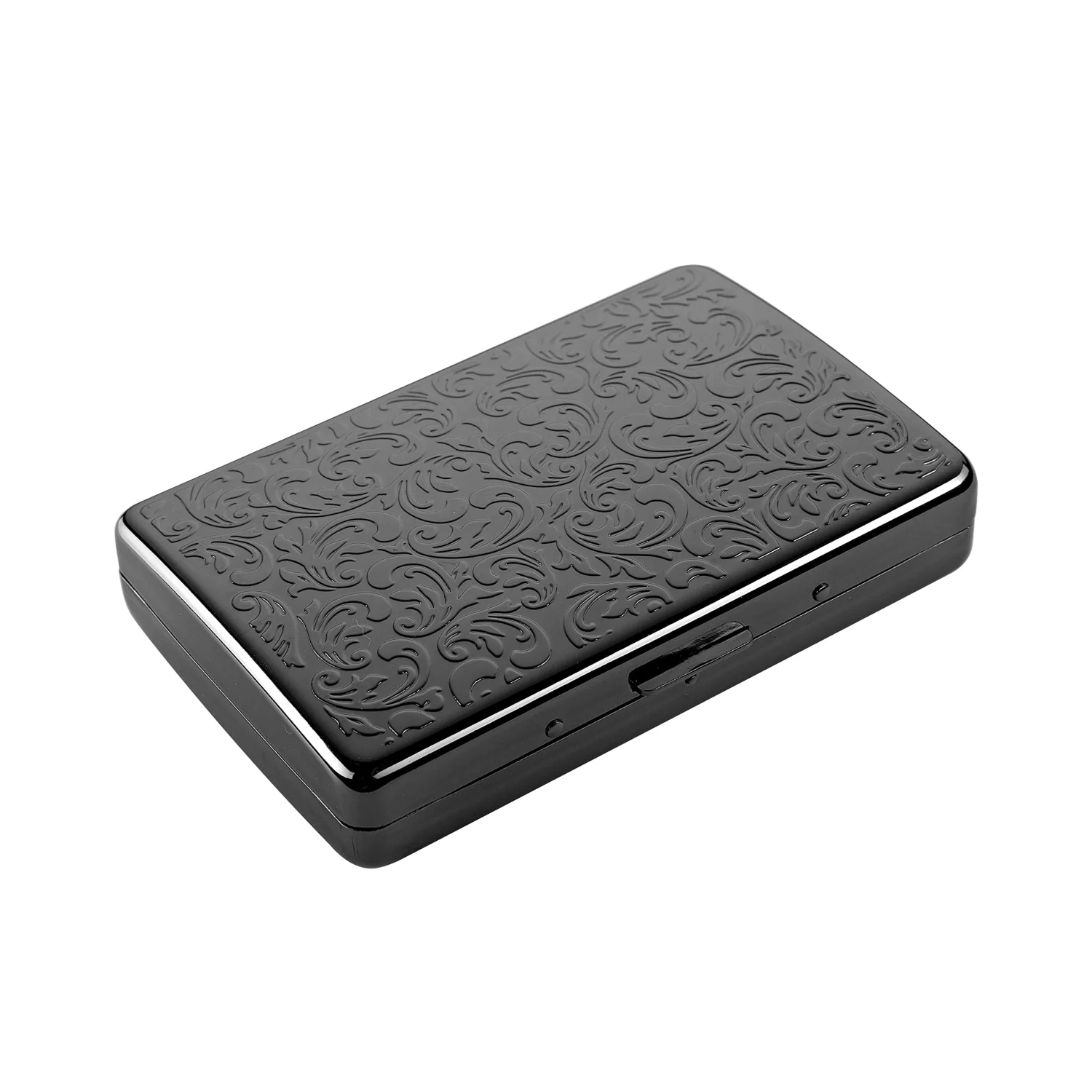 Classic Vintage Metal Cigarette Case/Storage Box, Can Hold 100’s 16 pcs (Light Black)