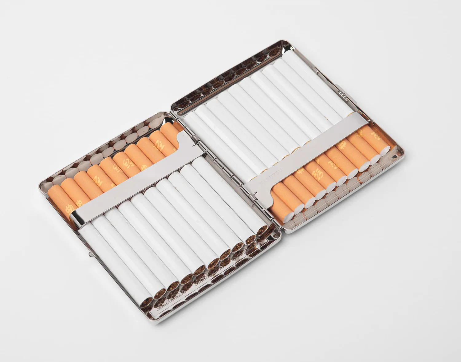 Classic Vintage Metal Cigarette Case/Storage Box, Can Hold 100’s 20pcs (Silver)